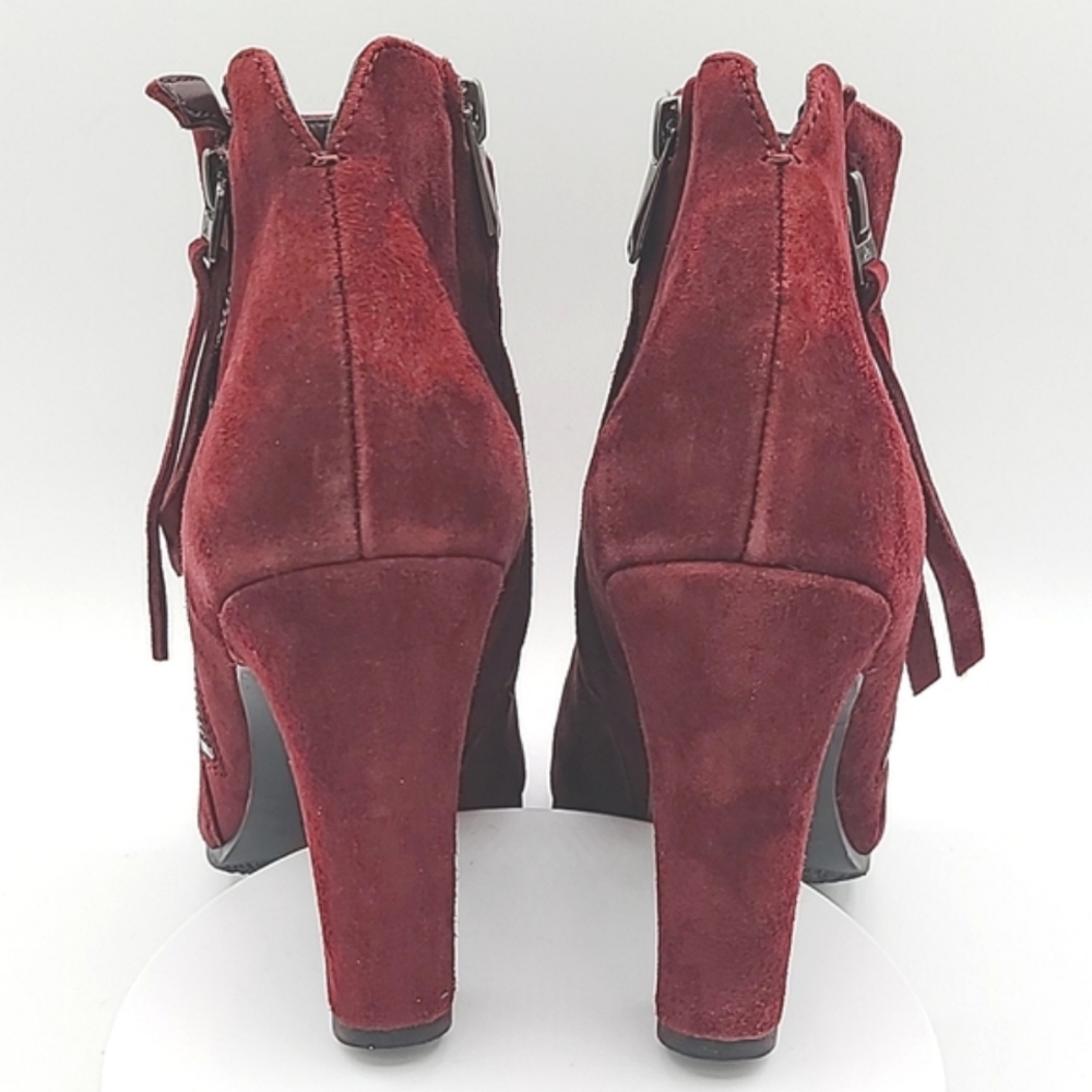 Sam Edelman Sadee Burgundy Suede Ankle Booties - Picture 3 of 8
